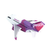 Peach Aviation株式会社様_PPクラフト オリジナル(ミニ飛行機)「AIRBUS A320 neo」-後面-サムネイル写真