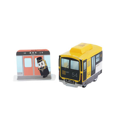 【写真】広島高速交通株式会社様のPPクラフト プルバックカー(電車)「アストラムライン7000系」デザインです。