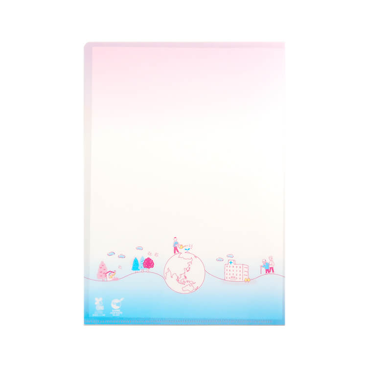 株式会社リブドゥコーポレーション様_PLA(ポリ乳酸)クリアファイル「リフレ」-裏面-紙を入れた時-写真