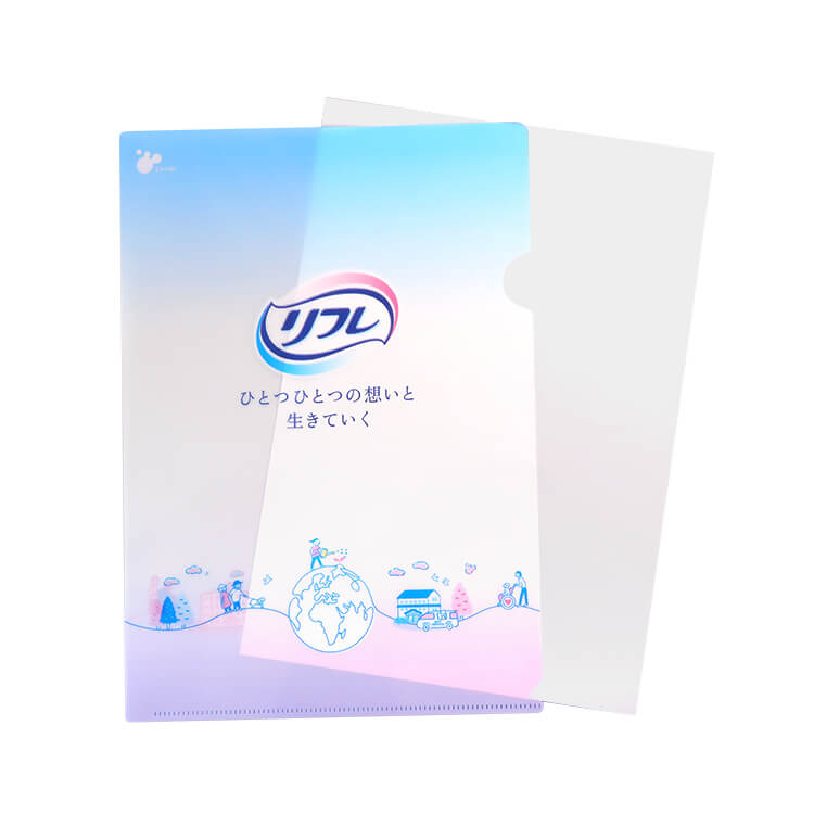 株式会社リブドゥコーポレーション様_PLA(ポリ乳酸)クリアファイル「リフレ」-写真