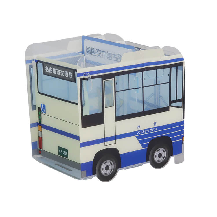 名古屋市交通局様_組み立てスマホ・ペンスタンド(乗り物タイプ)「地下鉄・市バス」2柄―市バス-うしろ-写真