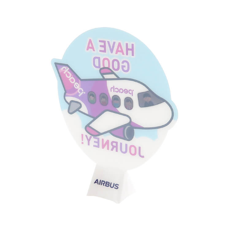 Peach Aviation株式会社様_立つうちわ(オリジナル・示温印刷)「HAVE A GOOD JOURNEY!」-うしろ-写真