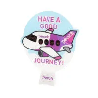 【写真】Peach Aviation株式会社様の立つうちわ(オリジナル・示温印刷)「HAVE A GOOD JOURNEY!」デザインです。