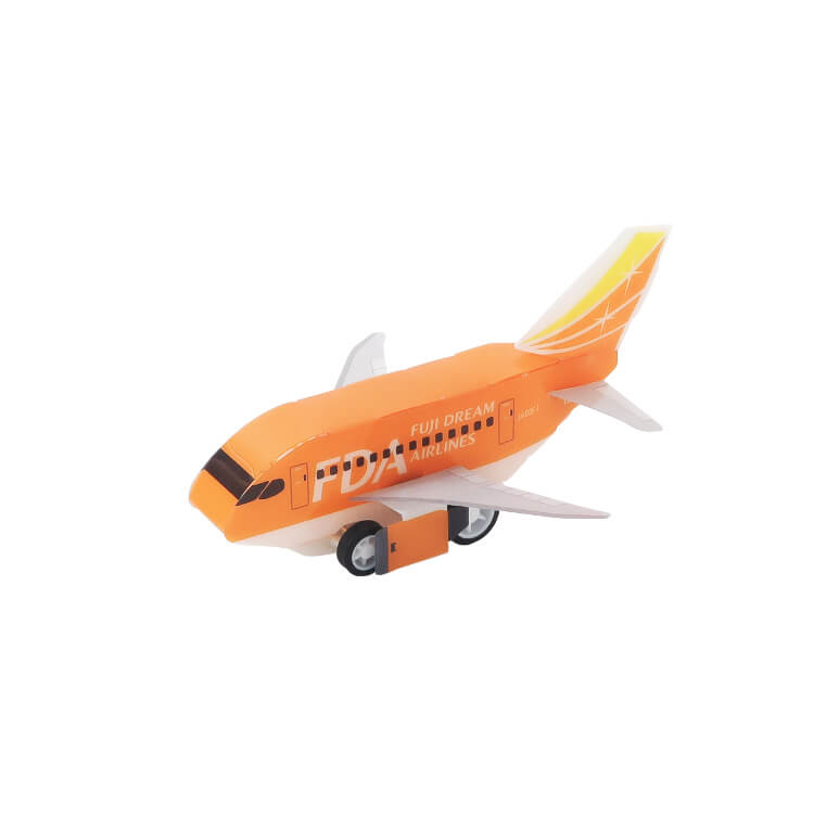 株式会社フジドリームエアラインズ様_PPクラフト プルバックカー(飛行機)8柄「出雲縁結び空港」-橙色-正面-写真