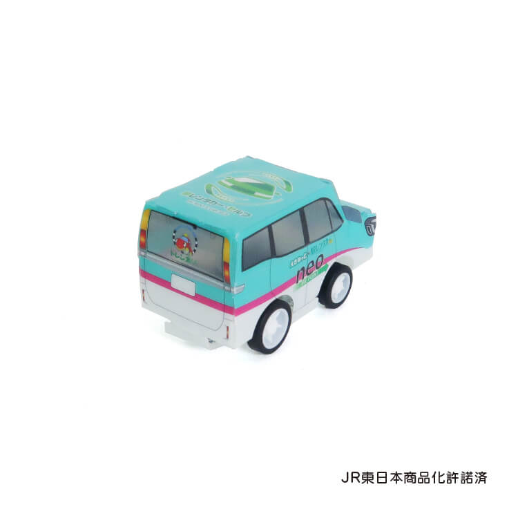 JR東日本レンタリース株式会社様_PPクラフト プルバックカー(ワゴン)「はやぶさカラー」-後面-写真