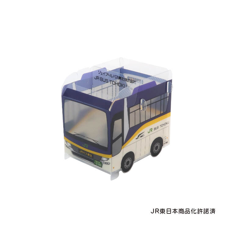 ジェイアールバス東北株式会社様_組み立てスマホ・ペンスタンド(乗り物タイプ)5柄「JRバス東北」―つばさ柄-メイン-写真
