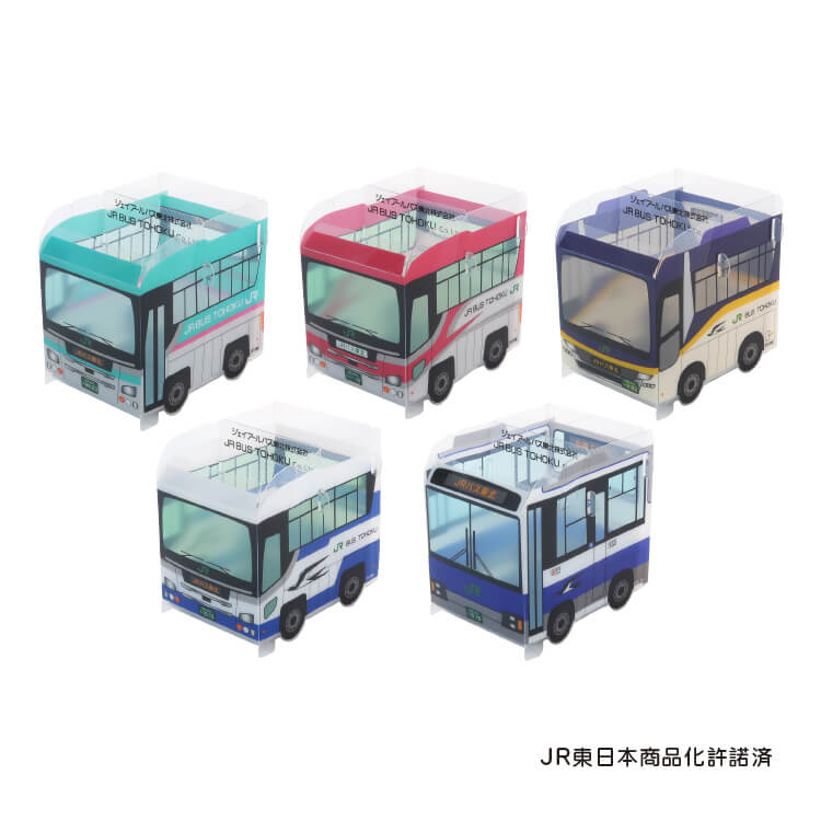 ジェイアールバス東北株式会社様_組み立てスマホ・ペンスタンド(乗り物タイプ)5柄「JRバス東北」―メイン-写真