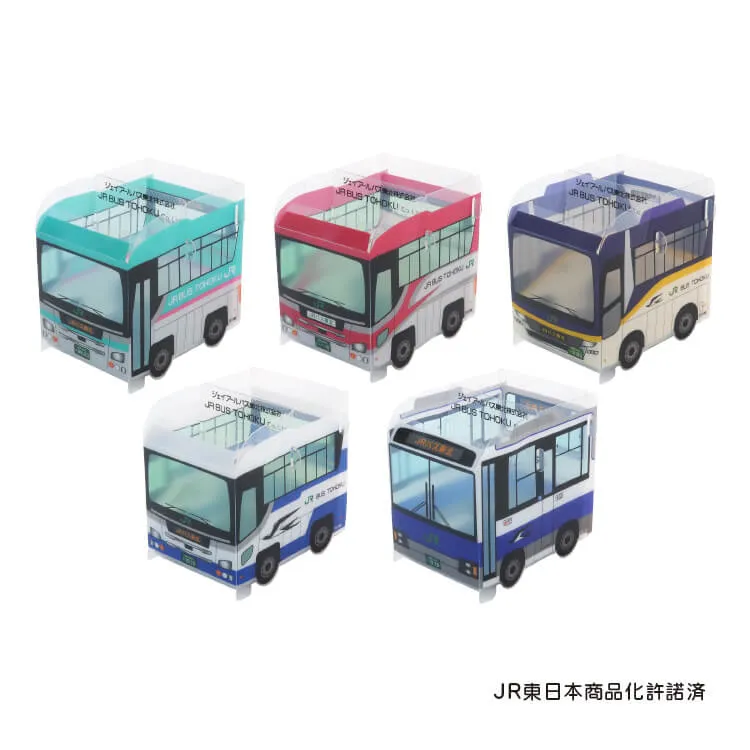 ジェイアールバス東北株式会社様-組み立てスマホ・ペンスタンド(乗り物タイプ)5柄「JRバス東北」-実績-写真