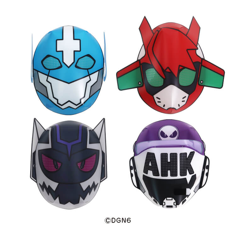 株式会社エンスカイ様_組み立てお面4柄「DOGENGERS」-写真