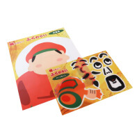 スカイネット株式会社様_ふくわらい「大黒天・林シェフ」-ふくわらいパーツセットとシート-サムネイル写真