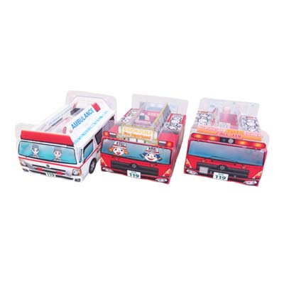東大阪市西消防署様-ポケットティッシュボックス(乗り物タイプ)