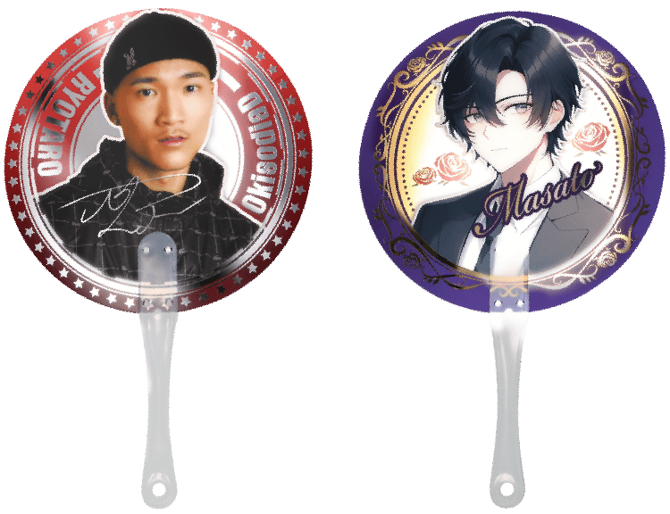 全面箔押し取っ手付きうちわ